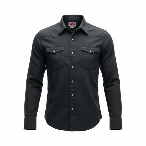 Wrangler Other - Wrangler Men’s Snap Down Long Sleeve Shirt Black Denim Size Small